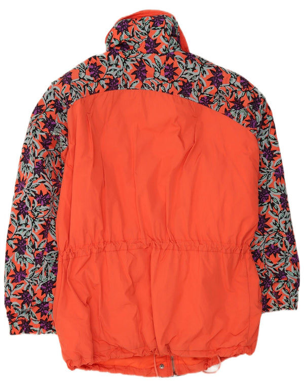 Giacca da sci oversize da donna Maier UK 10 Small Orange Floral Poliammide