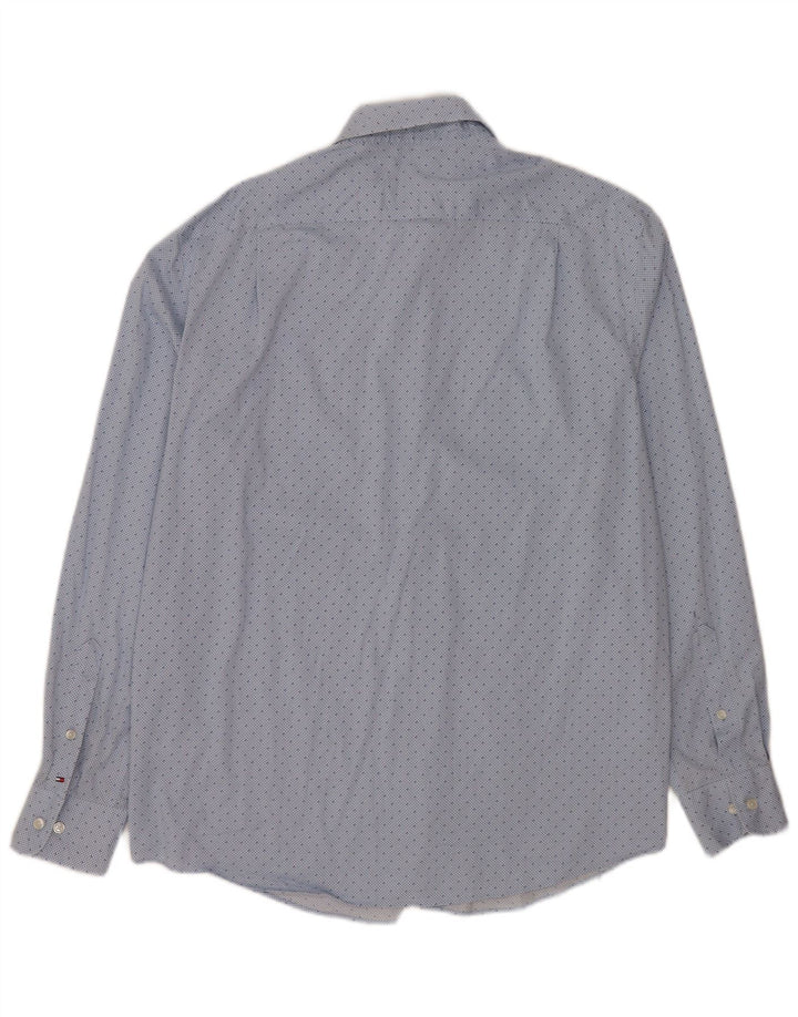 Camicia da uomo vestibilità regolare Tommy Hilfiger taglia 16 1/2 grande cotone a quadri blu