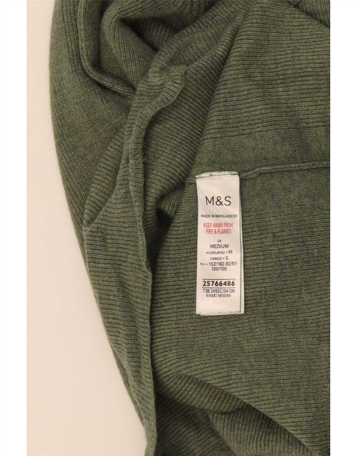 Maglione maglione a collo alto da donna Marks & Spencer UK 14 Verde medio