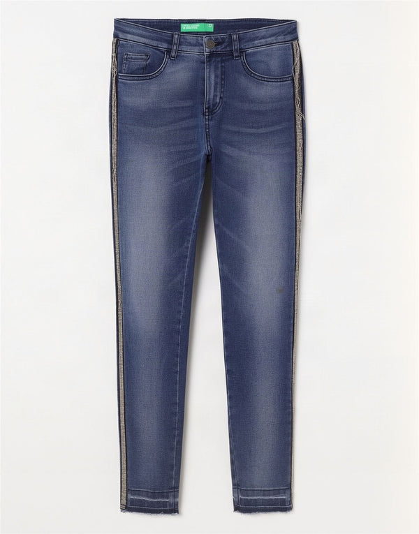 Jeans skinny da donna Benetton W27 L27 Blu