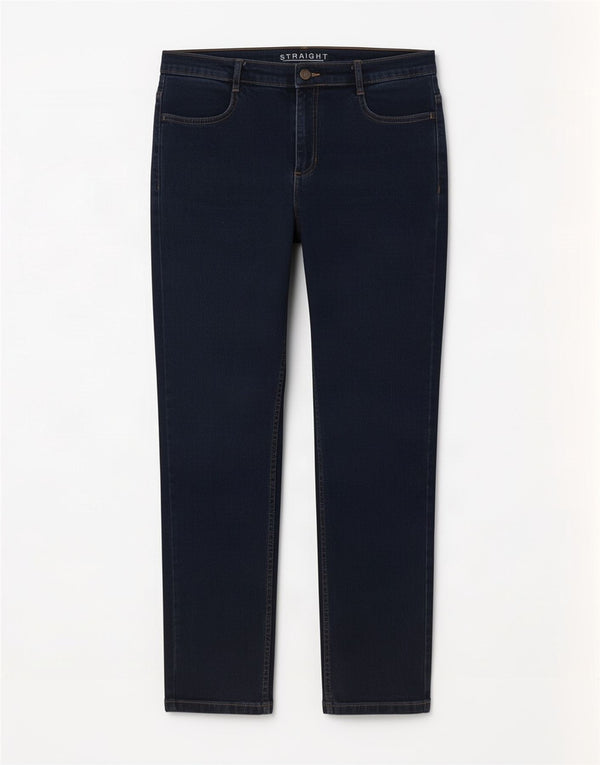 Jeans dritti corti Marks & Spencer da donna UK 14 Large W30 L26 Blu navy