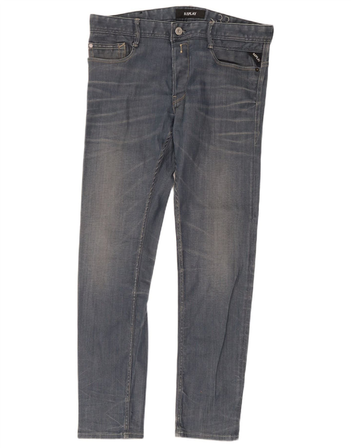 Jeans slim da uomo Replay W33 L32 cotone blu