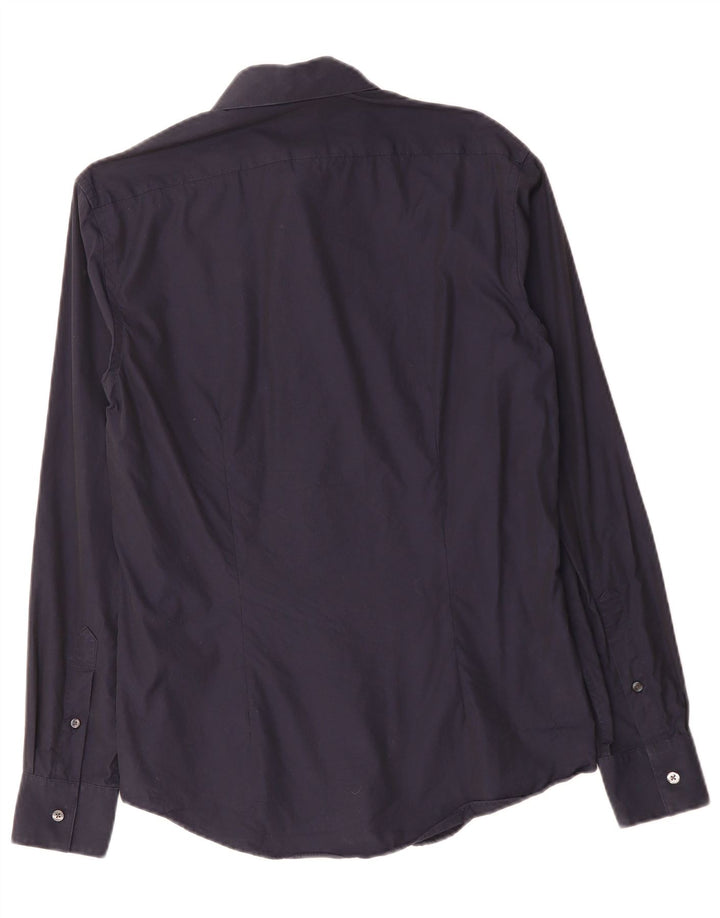 CALVIN KLEIN Camicia slim fit da uomo piccola in cotone blu navy