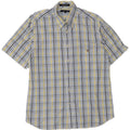 Gant Camicia da uomo a maniche corte vestibilità regolare in cotone a quadri blu medio