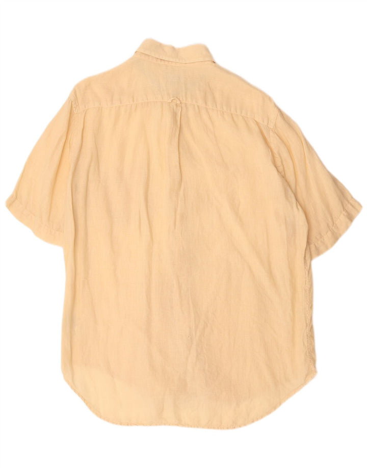 Camicia a maniche corte da uomo Henry Cottons taglia 41 Lino beige medio