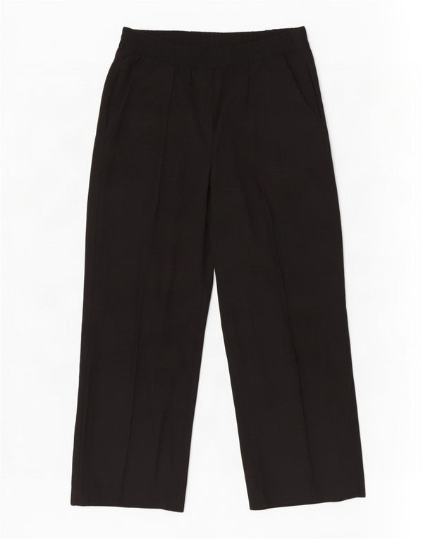 Pantaloni casual a gamba larga da donna Marks & Spencer UK 18 XL W36 L29 Nero