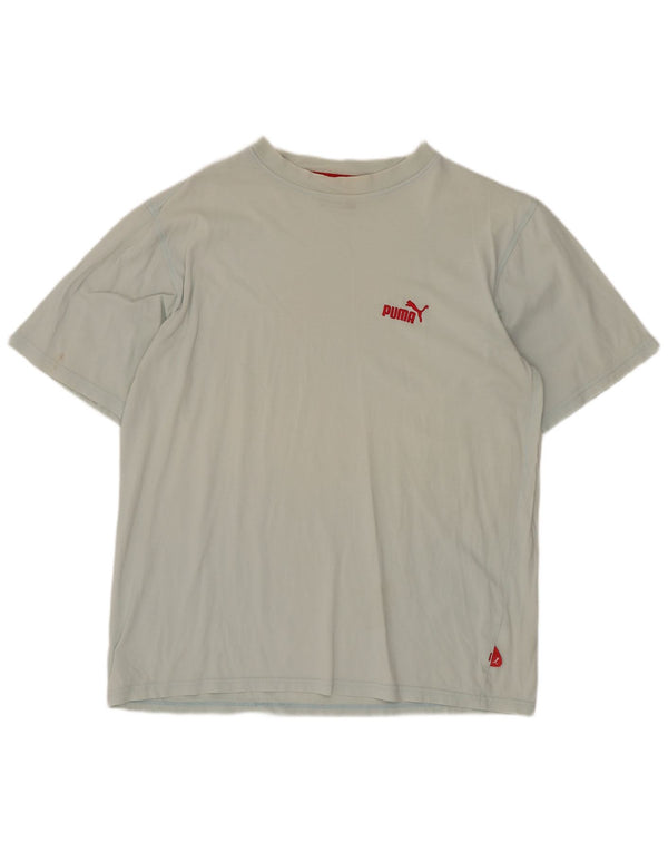 T-shirt regolare da uomo a maniche corte Puma in cotone blu medio