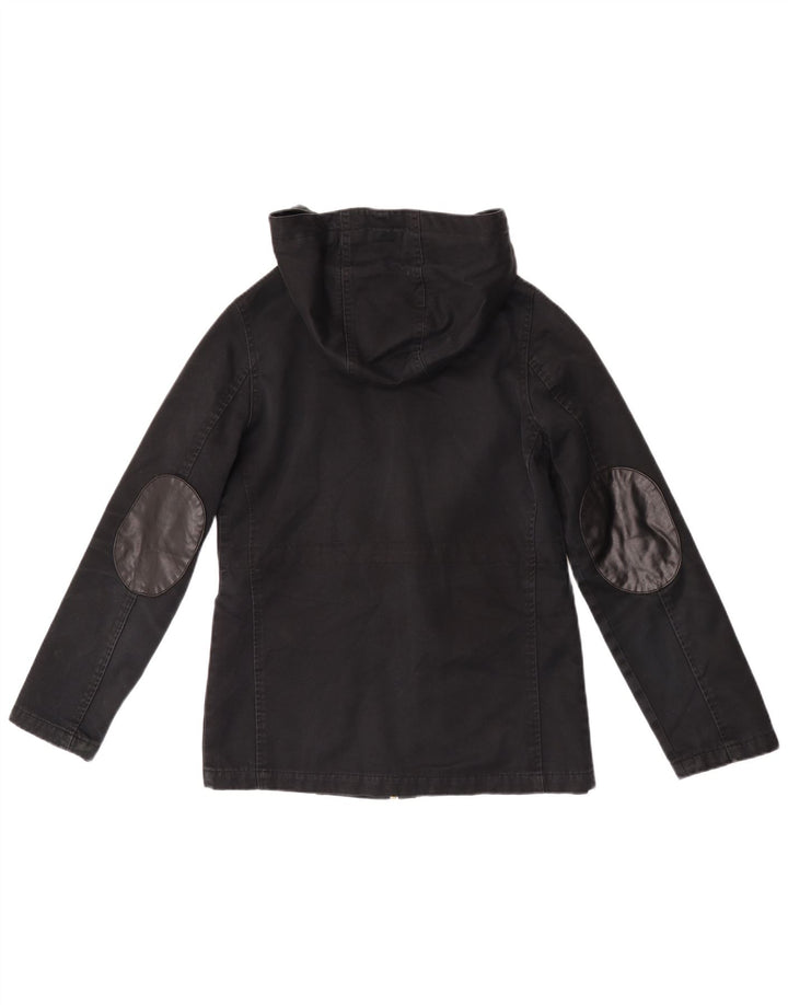 Topshop Bomber con cappuccio da donna UK 8 piccolo cotone nero