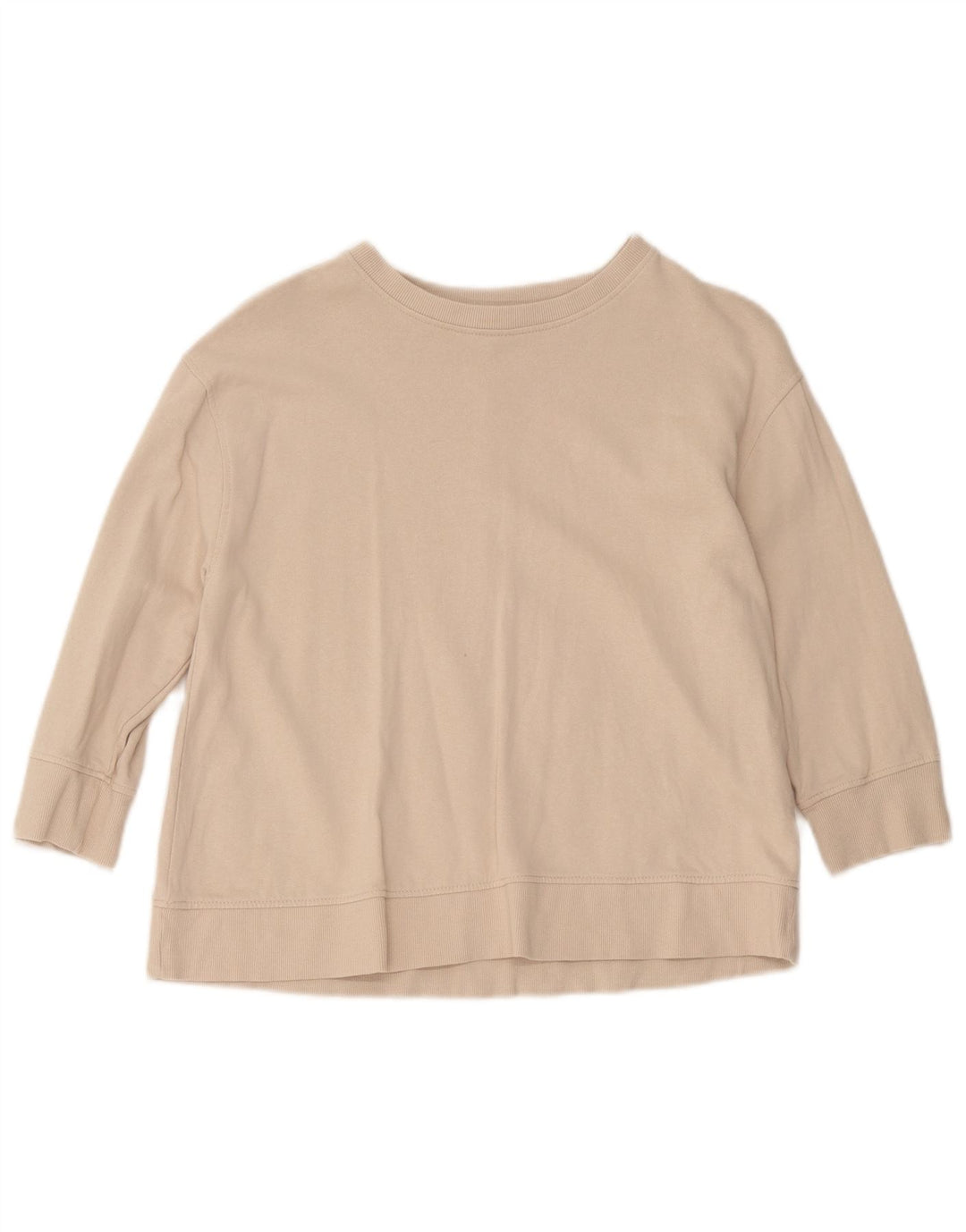 Felpa Zara da donna con maniche a 3/4, taglia UK 10, piccola, beige