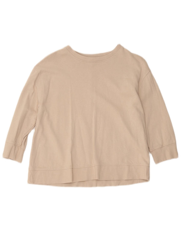 Felpa Zara da donna con maniche a 3/4, taglia UK 10, piccola, beige