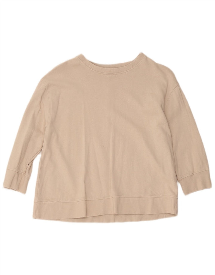 Felpa Zara da donna con maniche a 3/4, taglia UK 10, piccola, beige