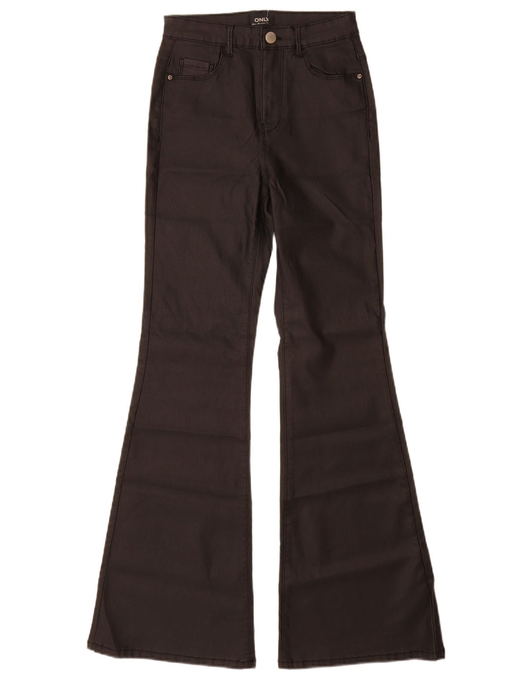 Solo pantaloni casual svasati da donna piccoli W26 L30 viscosa nera
