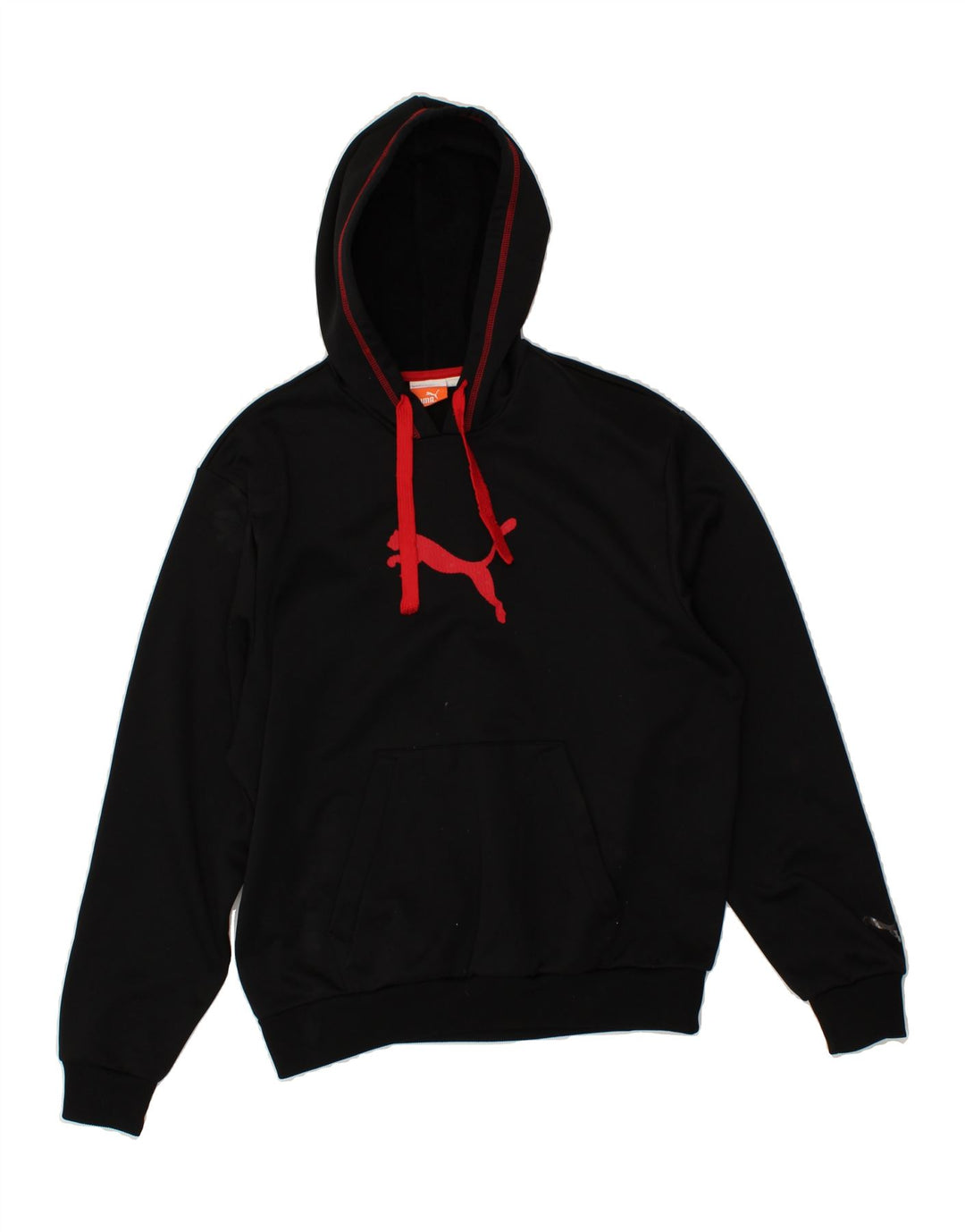 PUMA Womens Oversized Graphic Hoodie Jumper UK 10 Small Black Polyester Vintage Puma and Second-Hand Puma from Messina Hembry 