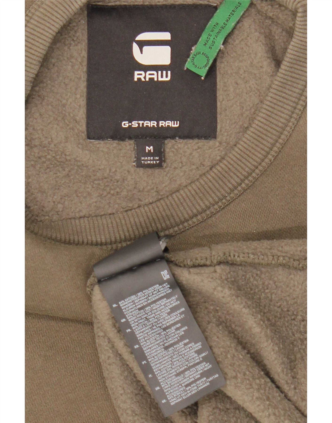 Felpa grafica da uomo G-Star, maglione medio, cotone kaki