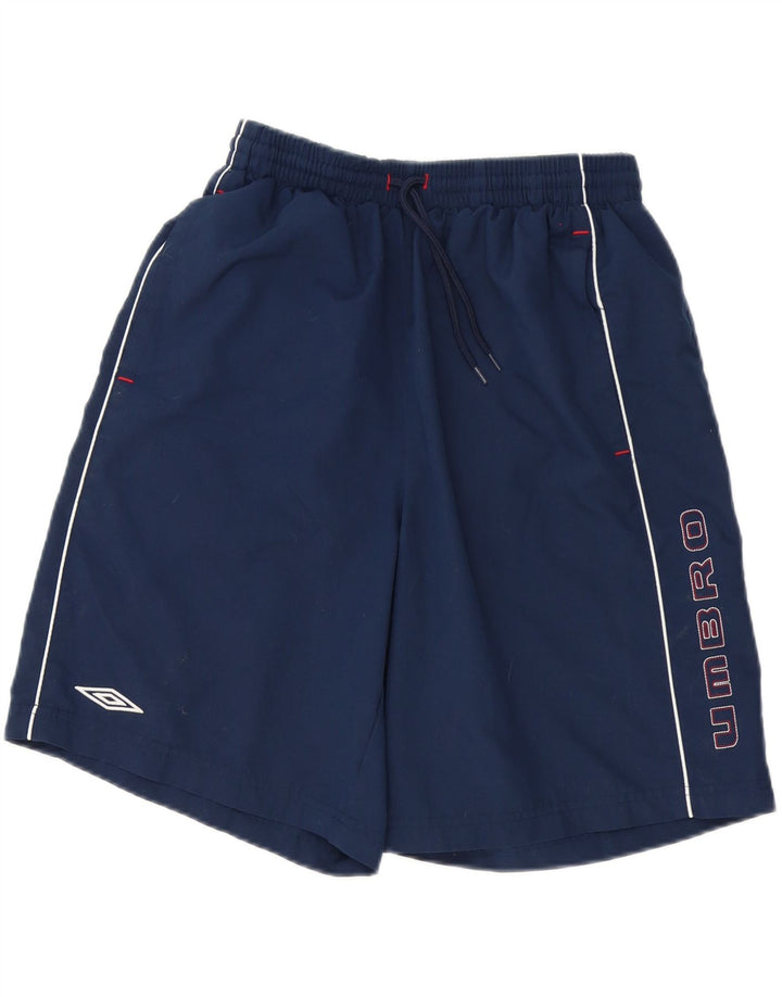Pantaloncini da bagno grafici da uomo Umbro grandi in poliestere blu navy