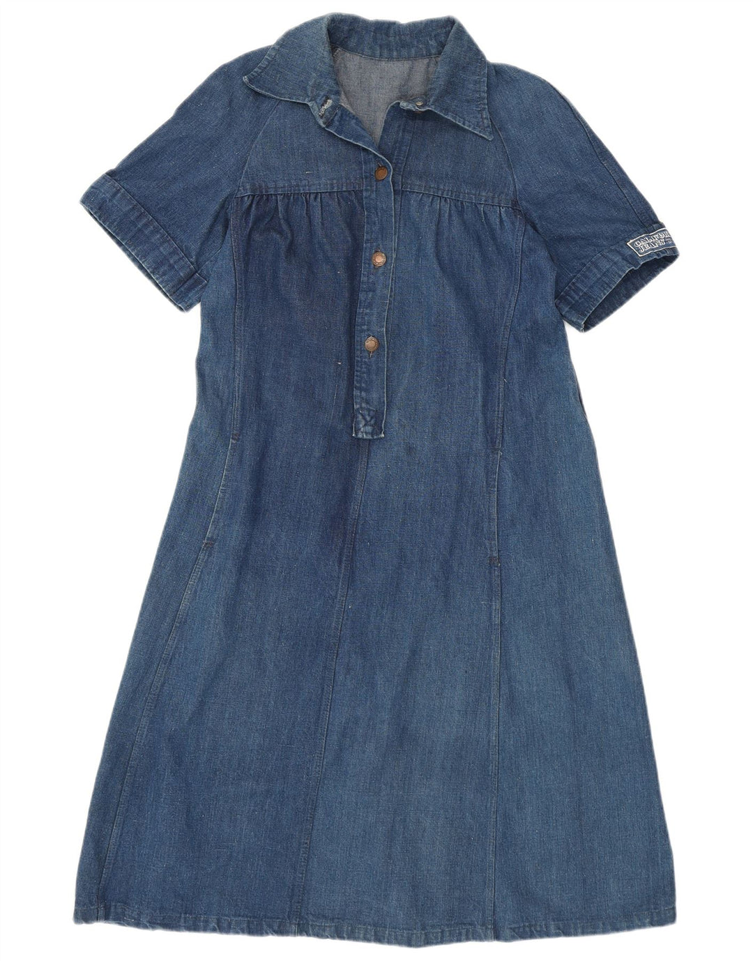 Abito in denim da donna VINTAGE UK 12 Blu medio