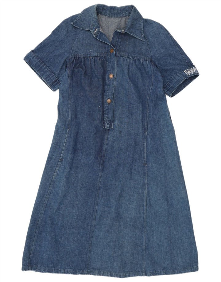 Abito in denim da donna VINTAGE UK 12 Blu medio