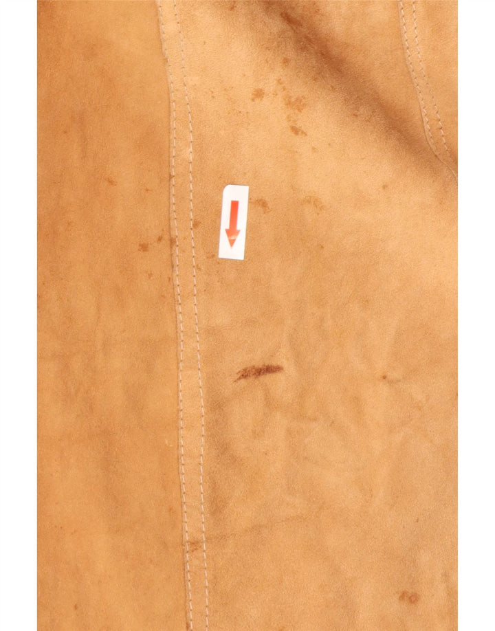 Soprabito in pelle scamosciata da donna Carnaby Street UK 10 piccolo Beige