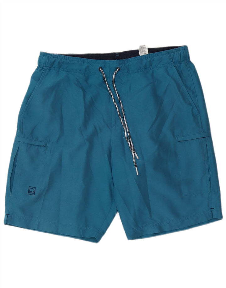 Pantaloncini da bagno Marks & Spencer da uomo Peacock Cargo in poliestere blu medio