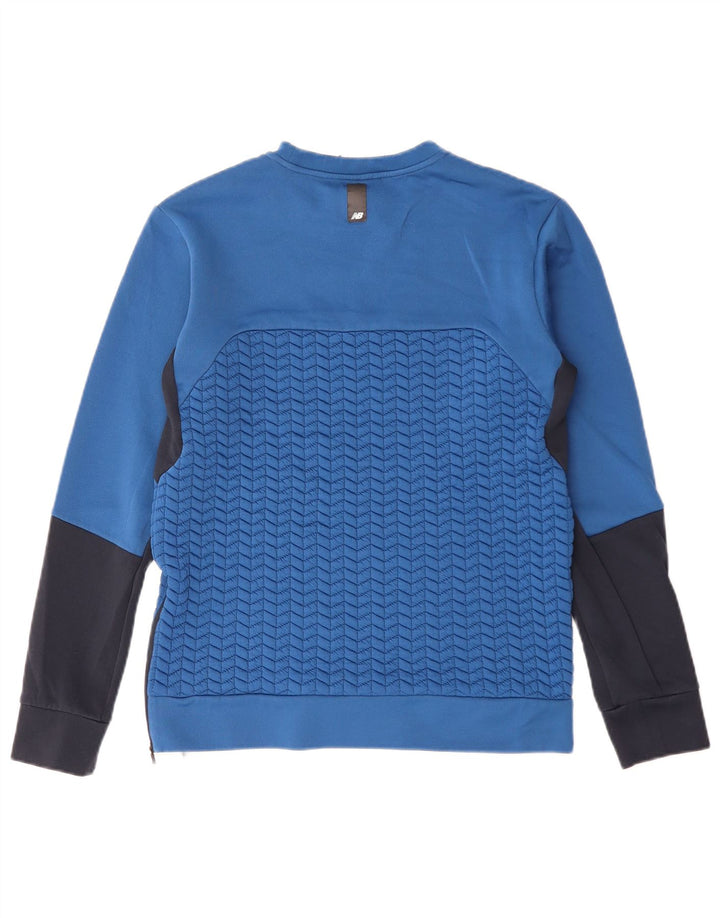 NEW BALANCE Felpa da uomo Maglione piccolo poliestere color block blu