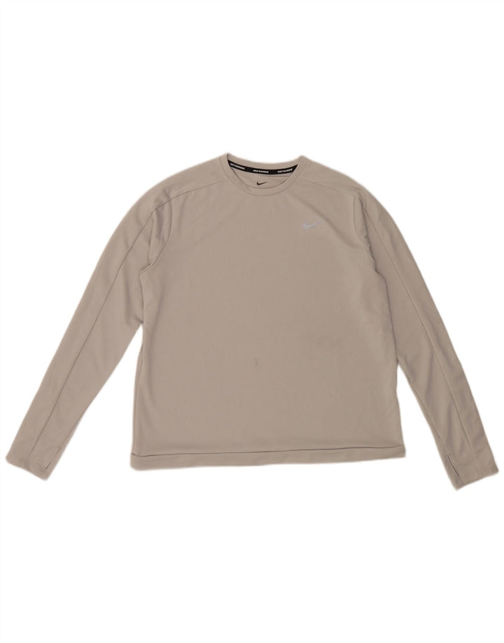 Top Nike da donna a maniche lunghe UK 16 grande grigio