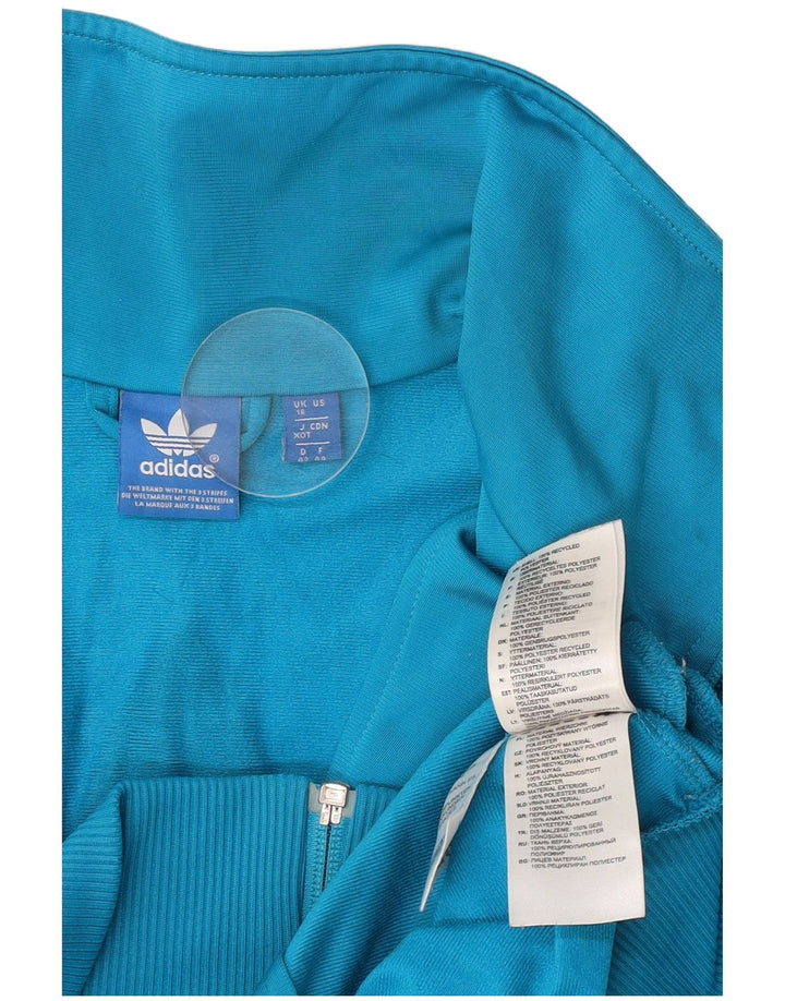 Giacca da ginnastica grafica da donna Adidas UK 16 grande poliestere blu