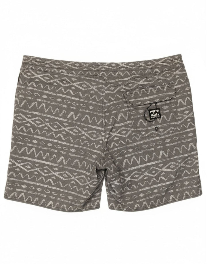 Pantaloncini da bagno da uomo Billabong XL in cotone geometrico grigio