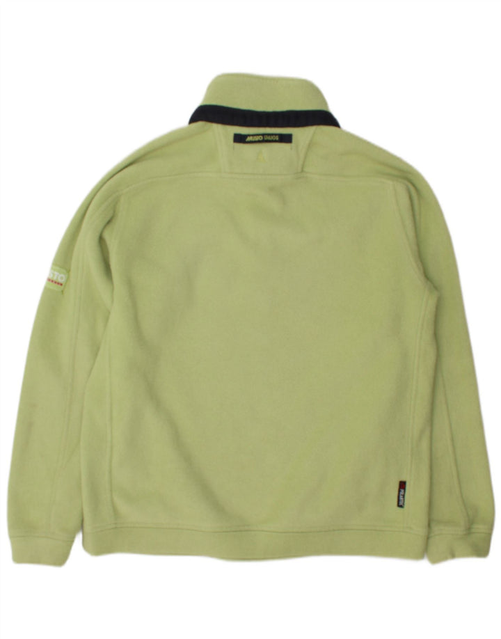 Musto Maglione in pile da uomo con collo a bottoni Poliestere verde medio