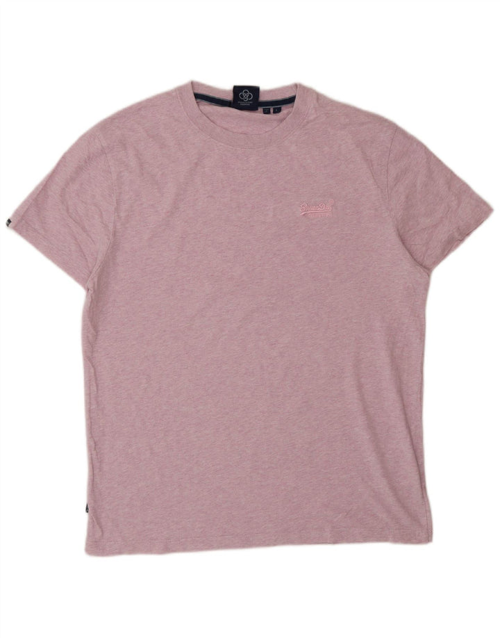 T-shirt da uomo SUPERDRY Top grande in cotone rosa
