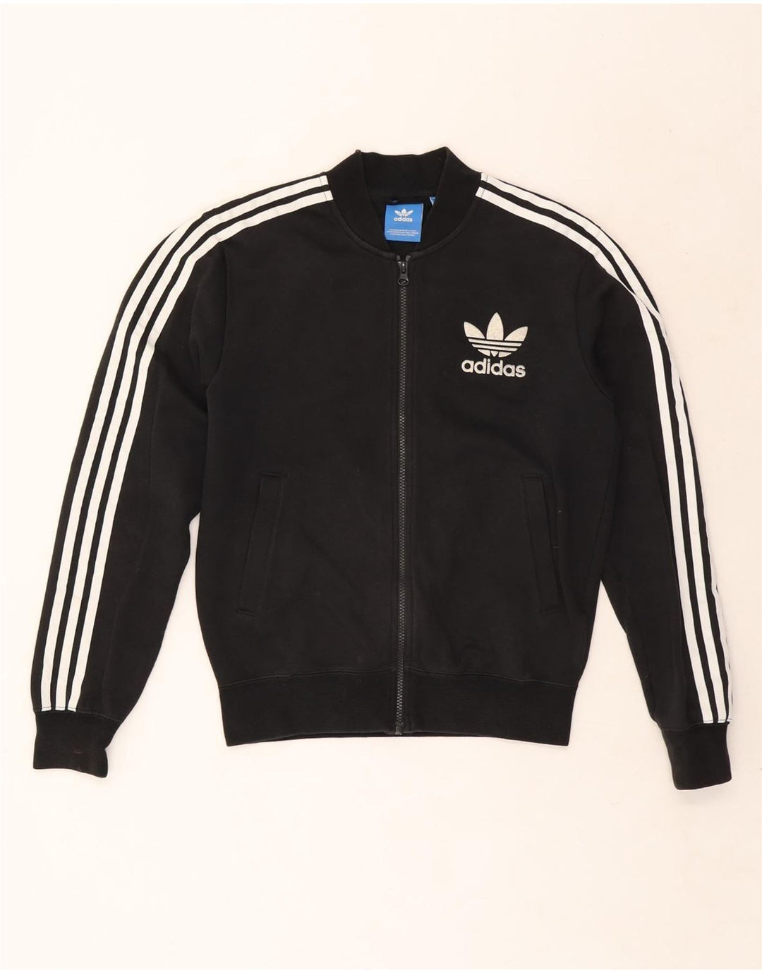 Giacca da ginnastica da uomo Adidas piccola in cotone nero