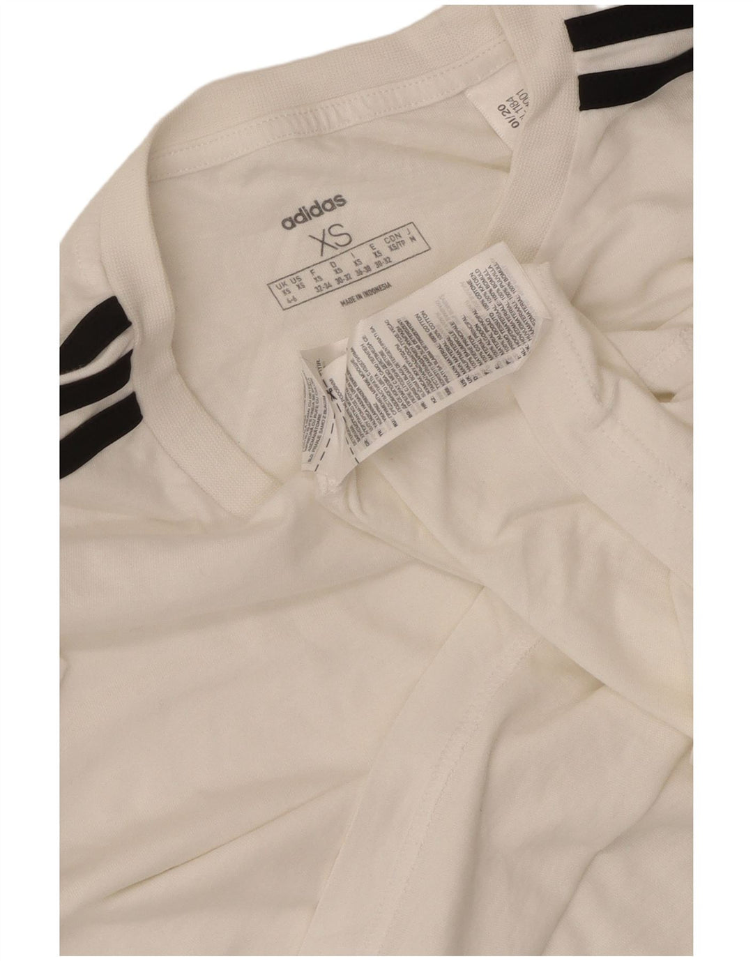 T-shirt corta oversize da donna ADIDAS UK 4/6 XS cotone bianco