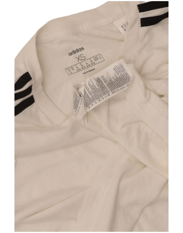 T-shirt corta oversize da donna ADIDAS UK 4/6 XS cotone bianco