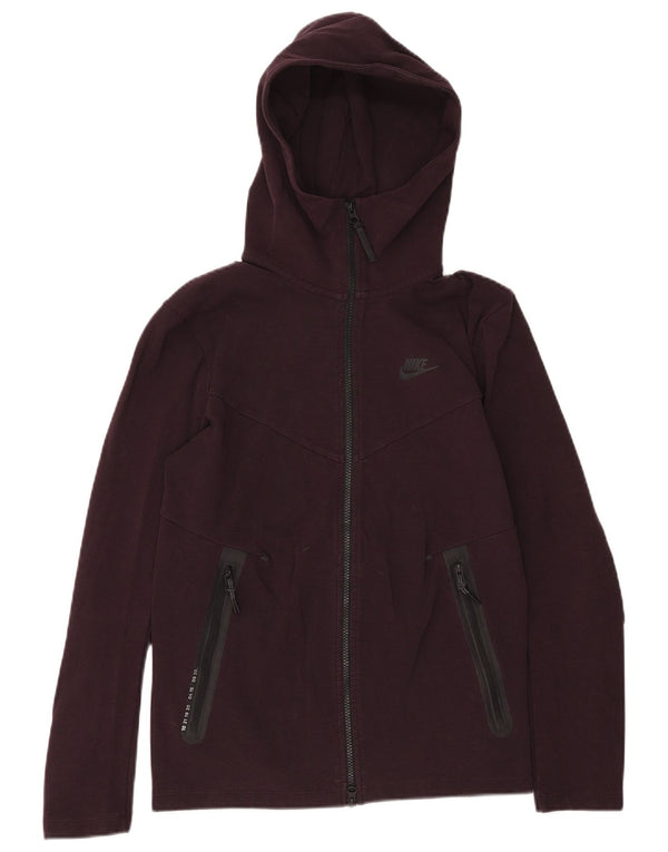 Nike Mens Zip Hoodie Sweater XS Burgundy Cotton