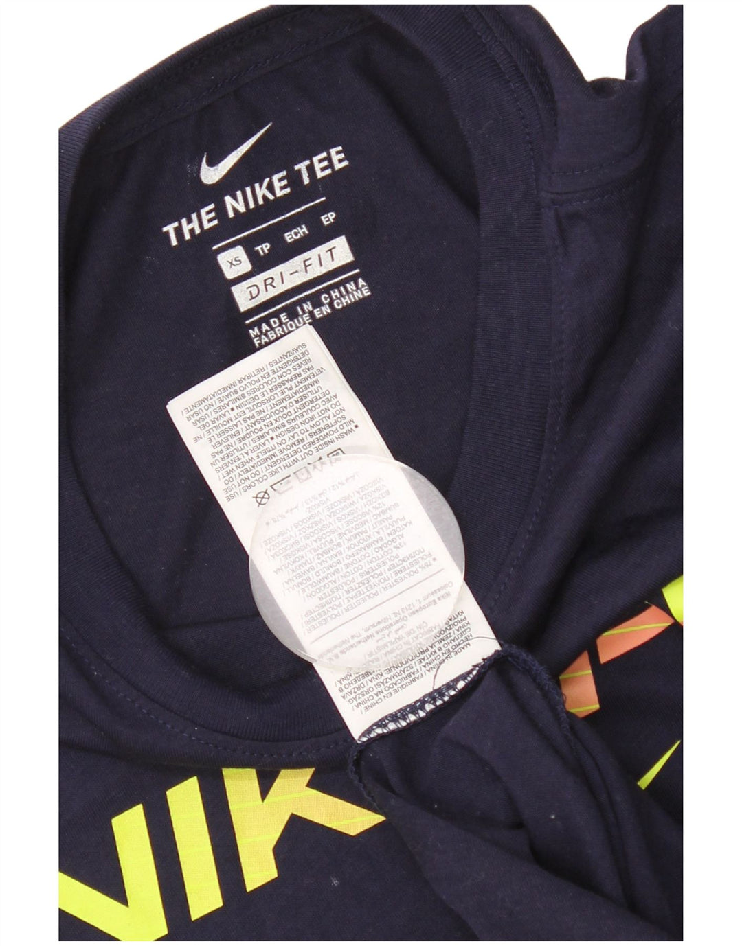 T-shirt grafica da uomo NIKE Dri Fit Top XS poliestere blu navy