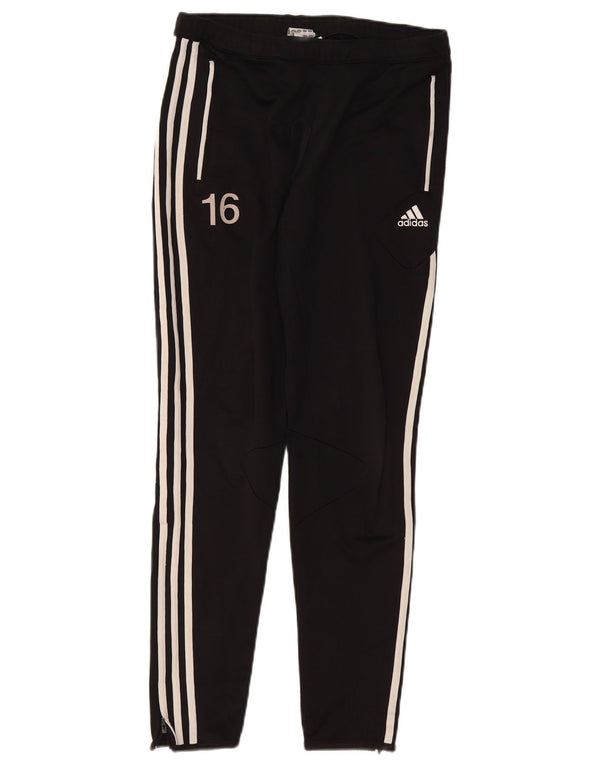 Pantaloni da tuta con grafica Adidas da donna UK 12/14 poliestere nero medio