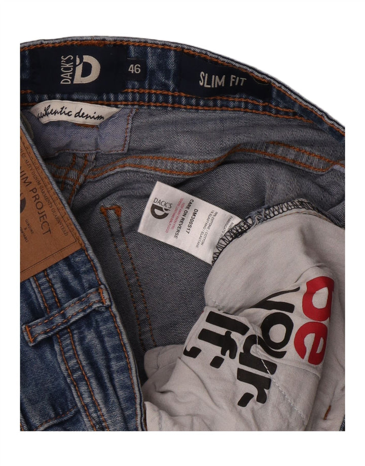 Jeans slim corti da donna di Dack IT 46 Large W30 L24 cotone blu
