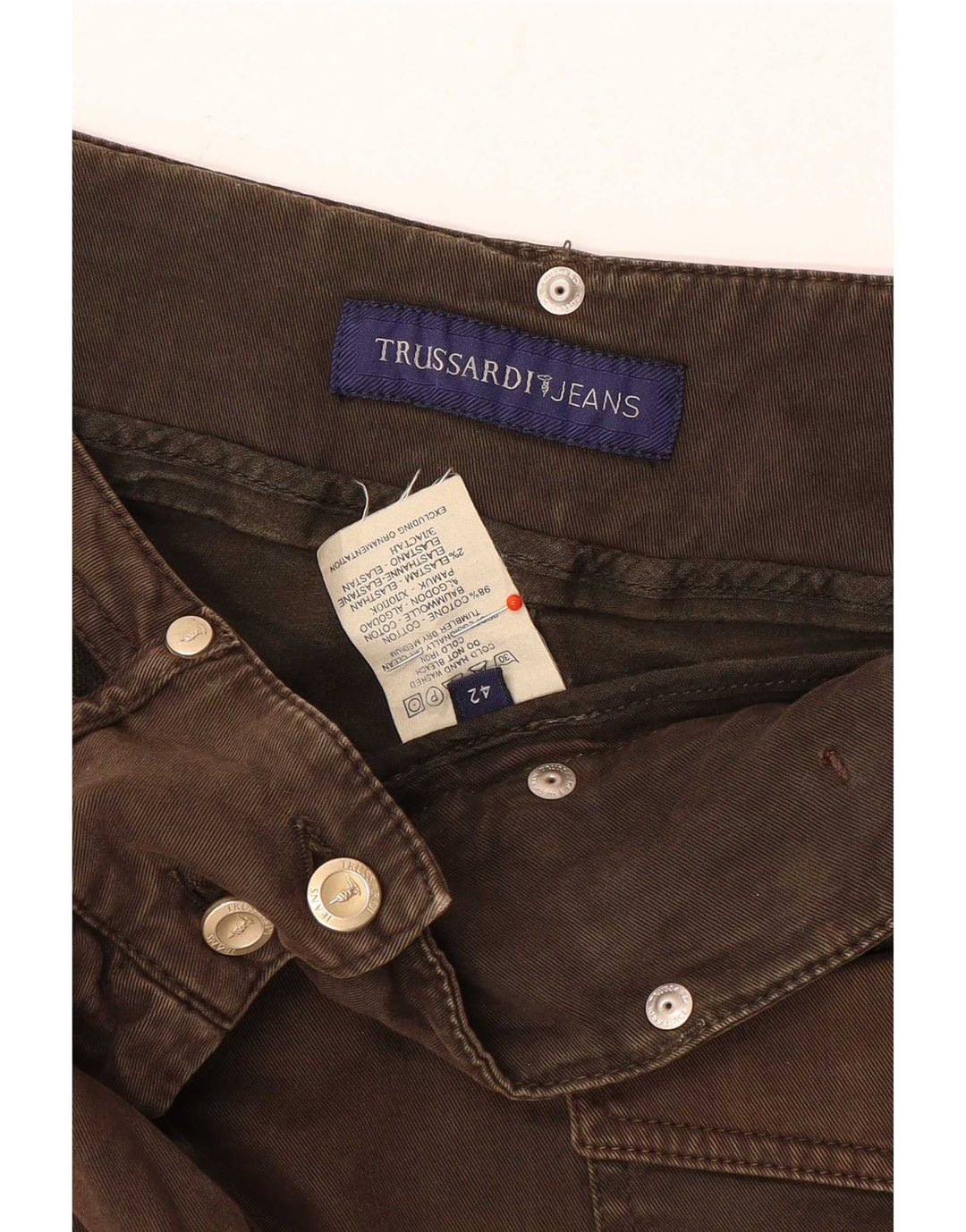 Gonna Trussardi Donna Denim IT 42 Media W28 Marrone Cotone