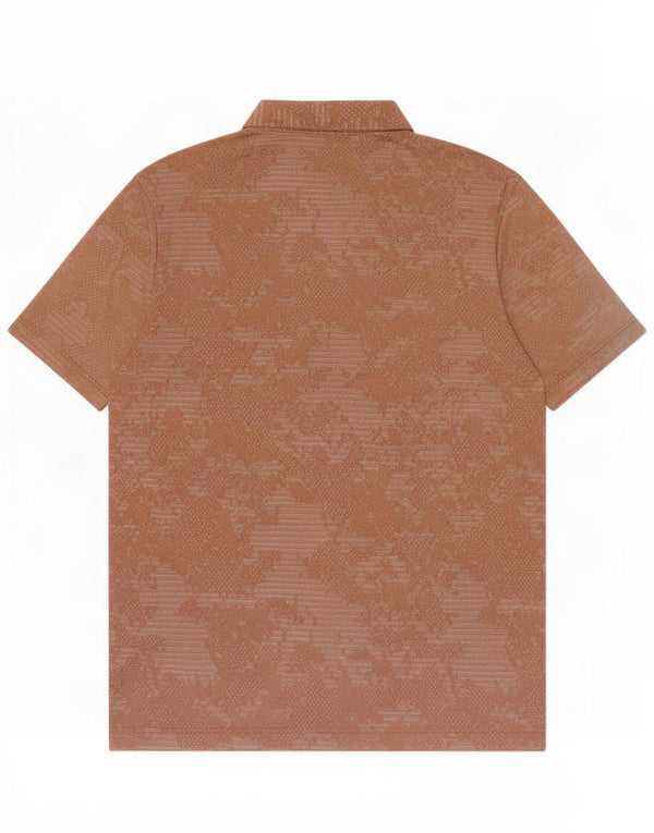 Polo Adidas da uomo grande in poliestere geometrico marrone