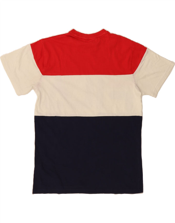 FILA Mens Graphic T-Shirt Top Small Red Colourblock Cotton Vintage Fila and Second-Hand Fila from Messina Hembry 
