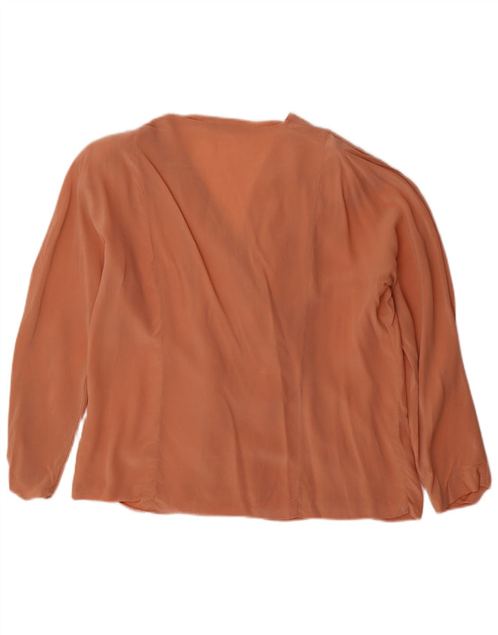 Marina Rinaldi Camicia Camicetta da Donna Taglia 23 Seta Media Arancione