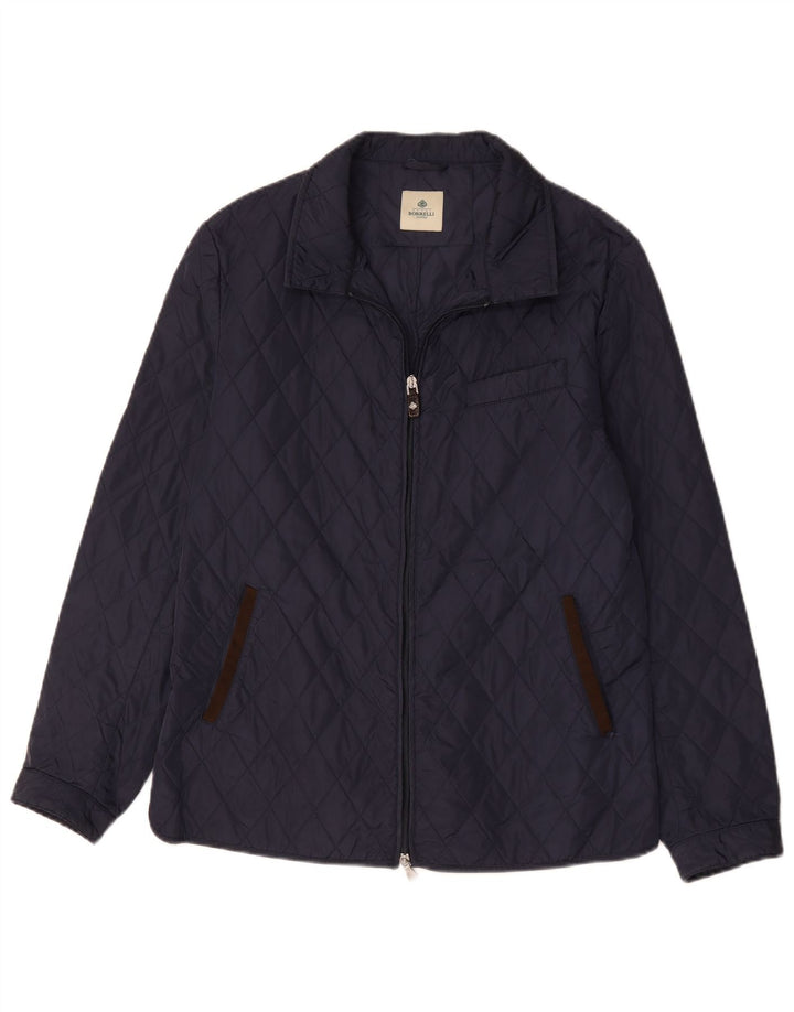 Luigi Borrelli Giacca trapuntata Napoli da uomo UK 38 Medio Blu Navy
