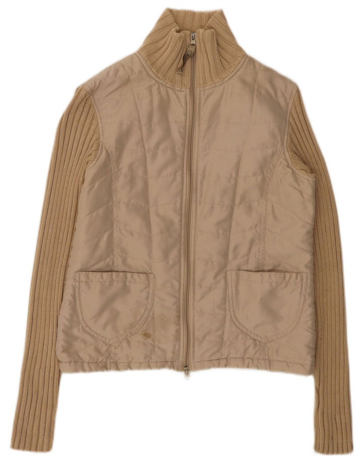 Giubbotto bomber vintage da donna EU 36 piccolo poliestere beige