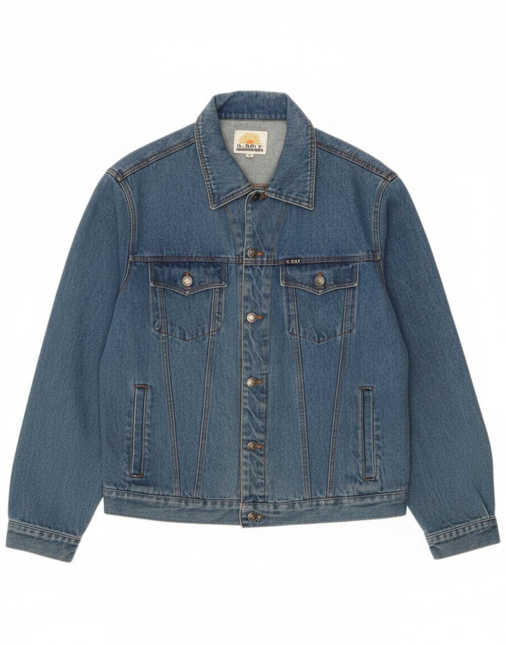 Giacca di jeans vintage da uomo UK 42 XL in cotone blu classico