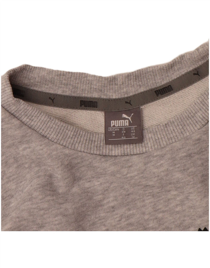 Felpa grafica da donna Puma Jumper UK 12 Cotone chiazzato grigio medio