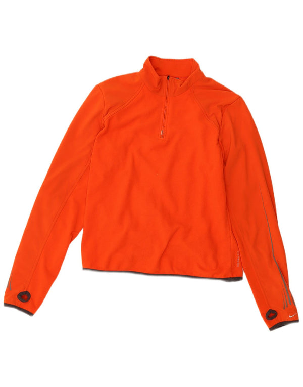 Maglione in pile da donna Nike Therma-Fit con collo e zip UK 16/18 XL poliestere arancione