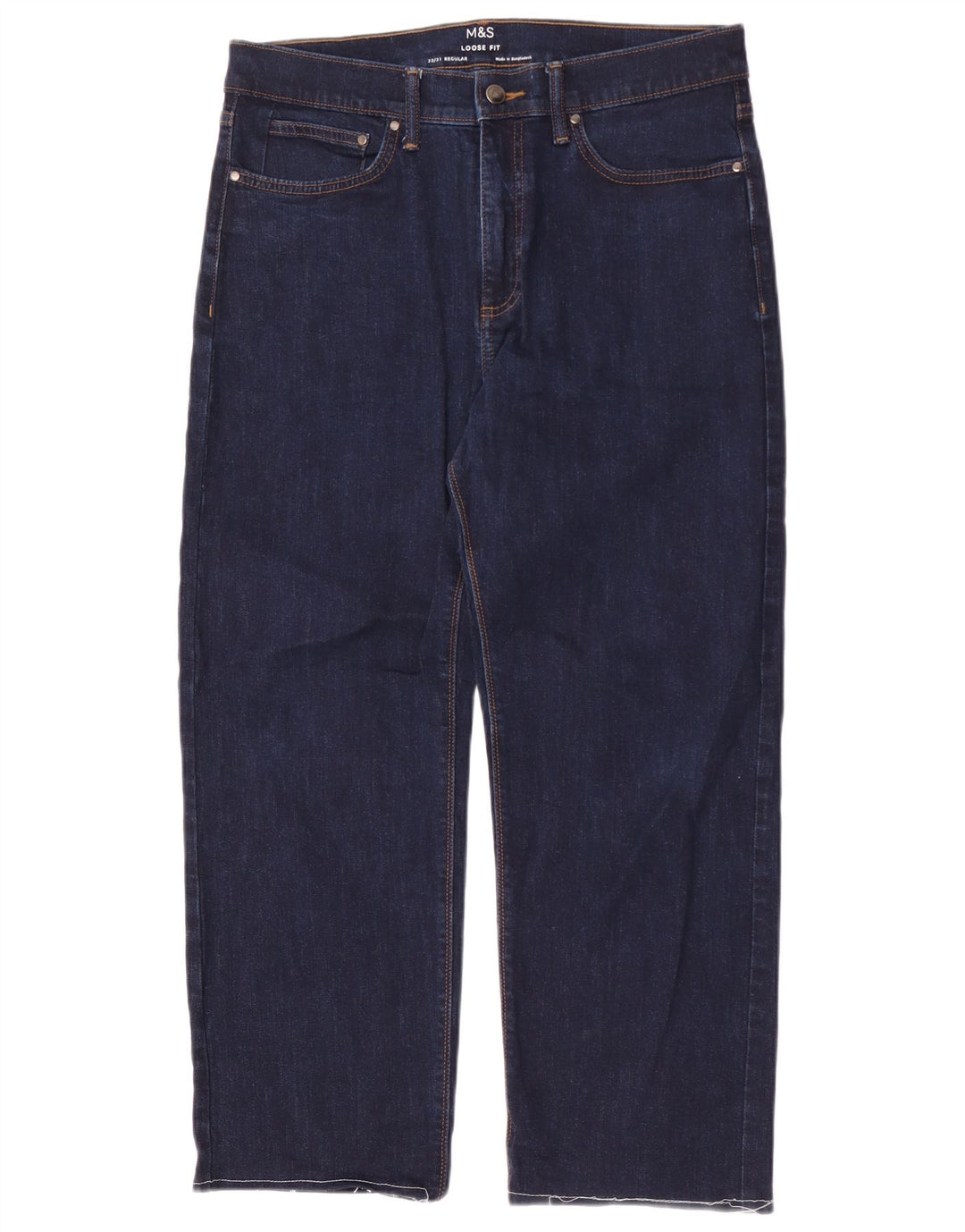 Jeans larghi da uomo Marks & Spencer W32 L27 cotone blu navy