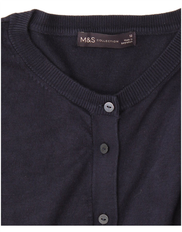 Maglione cardigan da donna Marks & Spencer UK 12 medio blu navy
