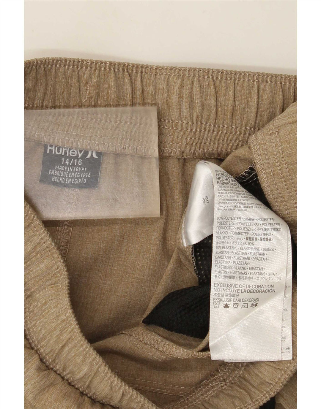 Pantaloncini sportivi grafici Hurley da bambino 12-13 anni in poliestere beige