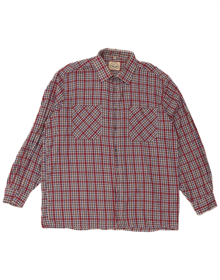 Camicia da uomo Follie taglia 43/44 XL in cotone a quadri multicolore