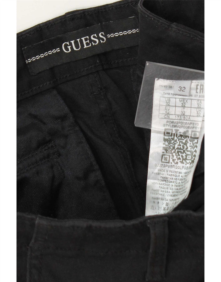 Guess Mens Cargo Shorts W32 Medium  Black Cotton